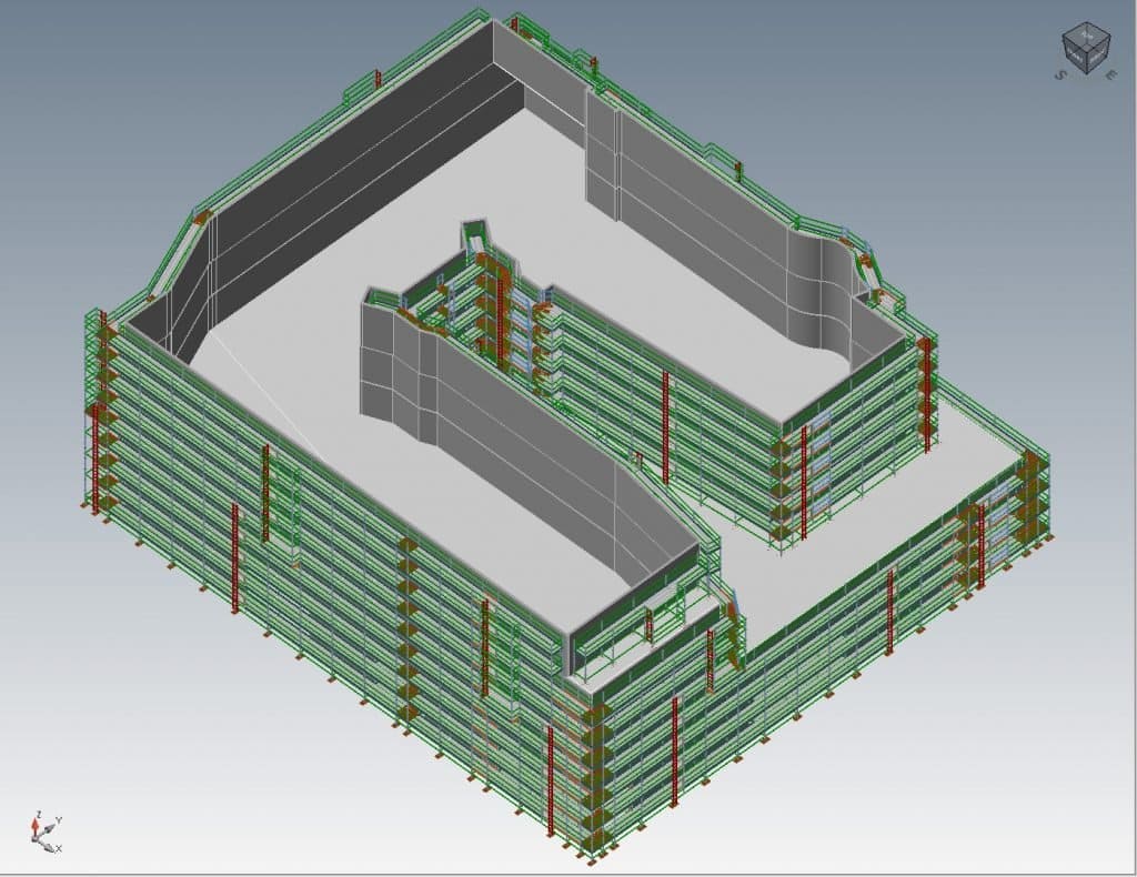 3D scaffold model created by United Scaffolding using Avontus Designer