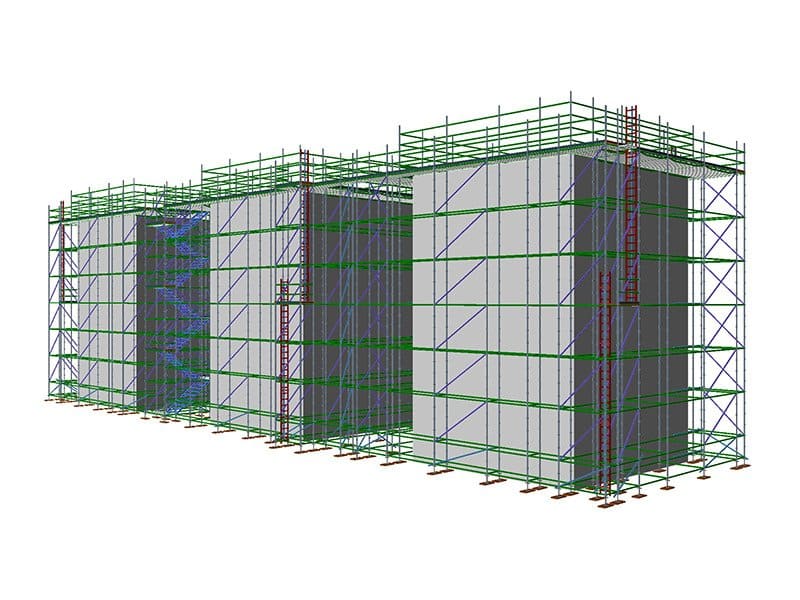 3D scaffold model created by CD Specialty Contractors using Avontus Designer for a scaffolding project