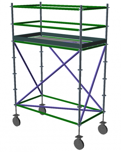 Mobile scaffold tower with casters