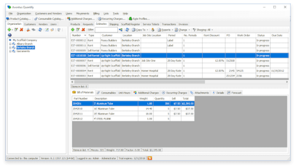 Avontus Quantify displays all your inventory in one place so it's easy to prepare detailed quotations.