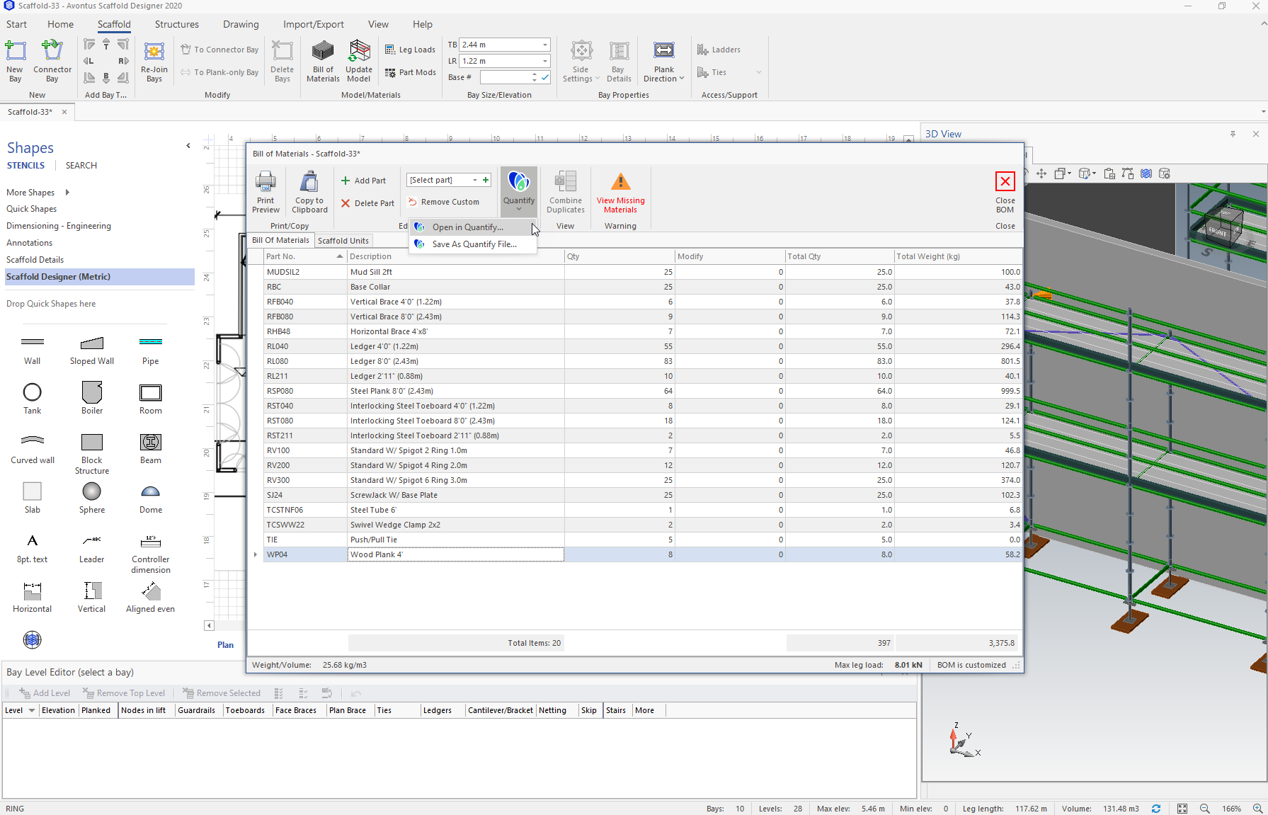 Integrate Quantify and Scaffold Designer