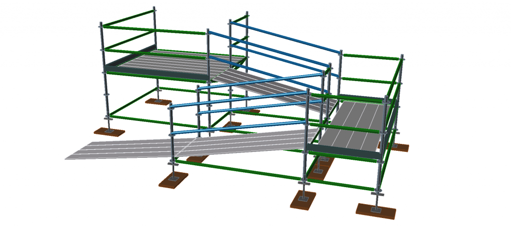 3D image of sloped bay with ramps