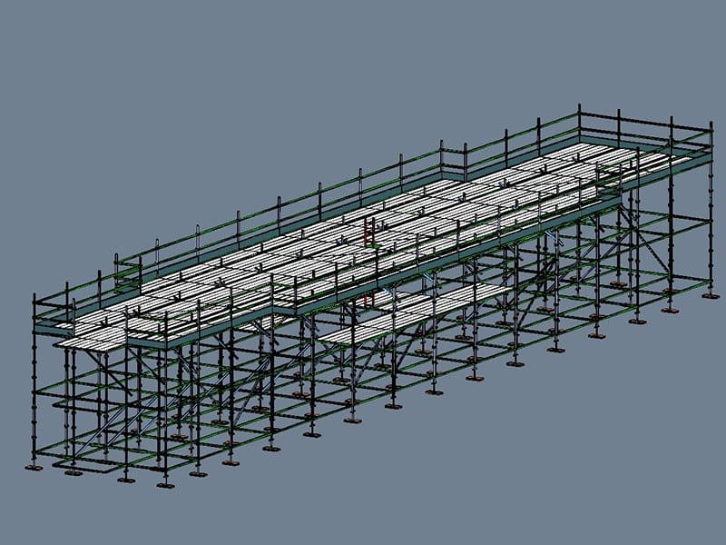 3D scaffold model created by The Scaffold Guy & Son using Avontus Designer for a scaffolding project