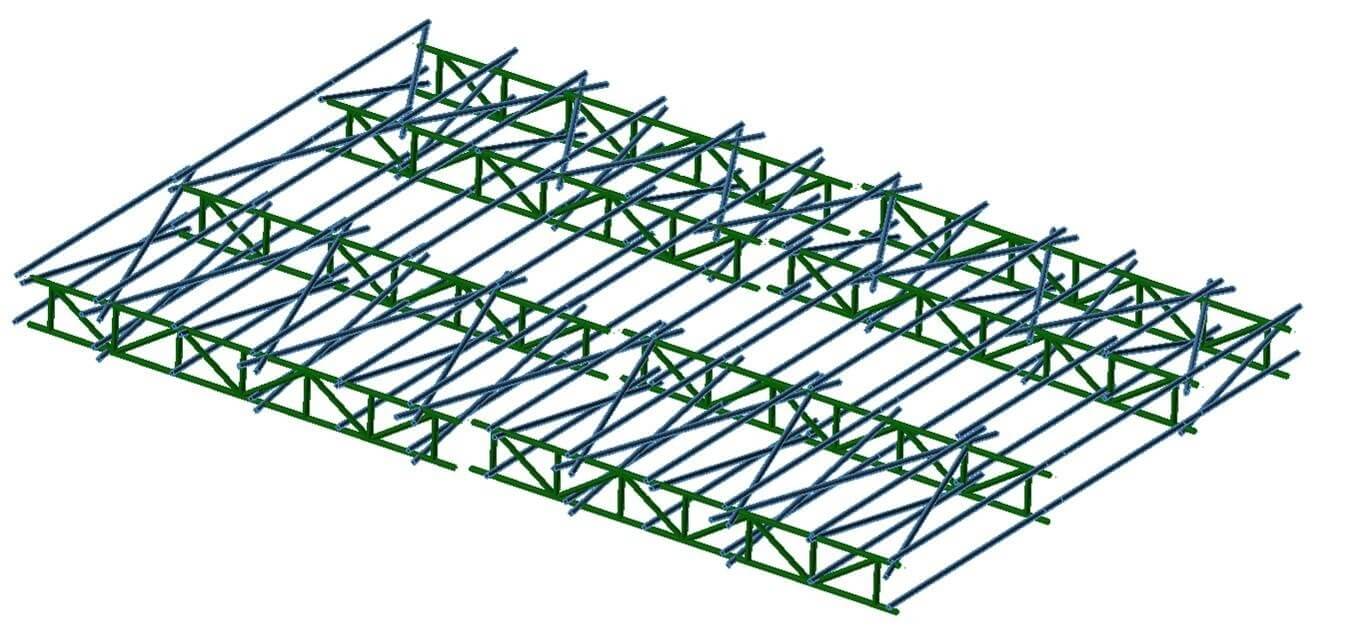3D model of a scaffolding structure.