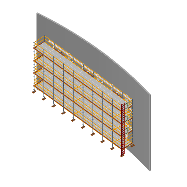 The scaffolding in real life which created by Sunbelt Rentals Scaffold Services using Avontus Designer