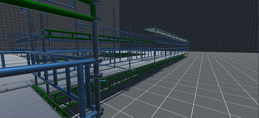 3D scaffold model created by SMS Group Services using Avontus Designer for a scaffolding project
